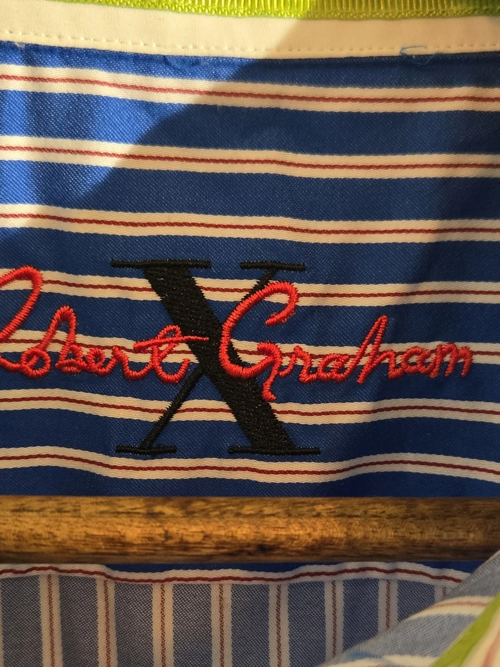 Men's Blue and White Striped Button-Up Shirt
